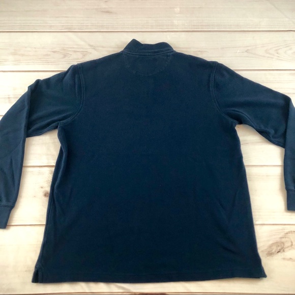 Chaps 1/4 Zip Navy Long Sleeve Shirt Size L (#183) - Picture 3 of 4